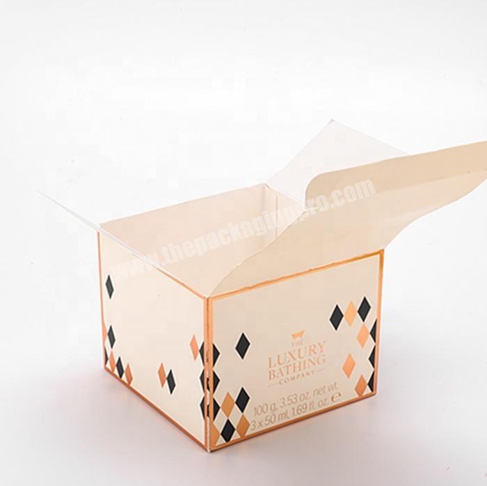 Luxury Custom Makeup Packaging  Matt Soft Touch Lamination Gold Foil Cardboard Packaging Paper Box