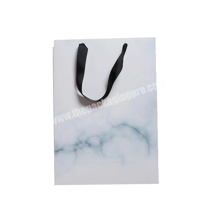 Luxury Custom Printing High-end Marble Paper Bags Cotton Handle Gift Packaging Bag