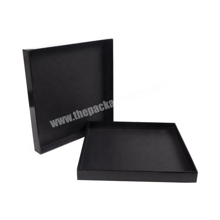 Luxury Gift Custom Lingerie Gloss Cardboard Recyclable Clothing black Packaging Box