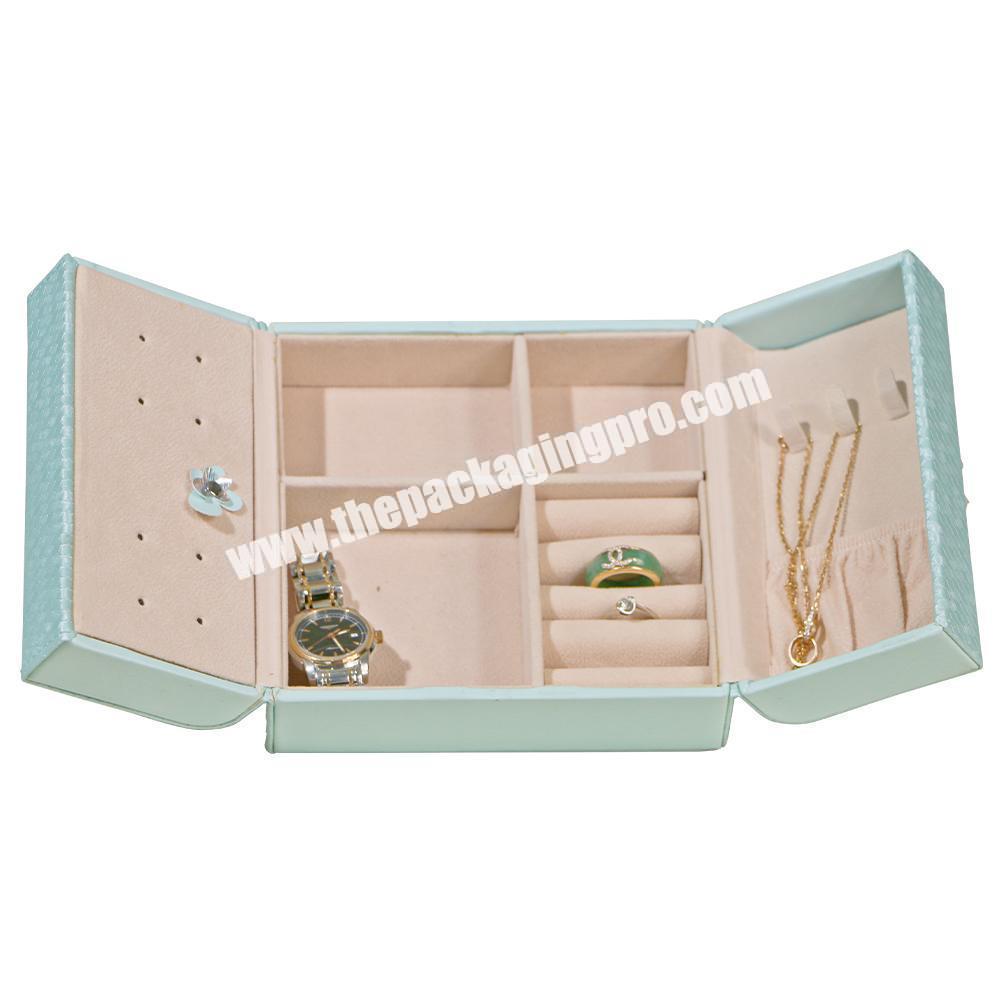 Home Use Luxury Jewel Box Double Opening Gift Box Leather Jewelry Storage Box