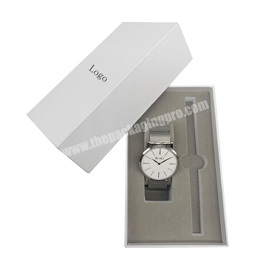 Luxury White Cardboard Watch Packaging Box With Lid