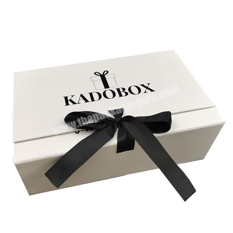 Magnet folding boxes with ribbons luxury gift boxes Custom logo printed gift paper box