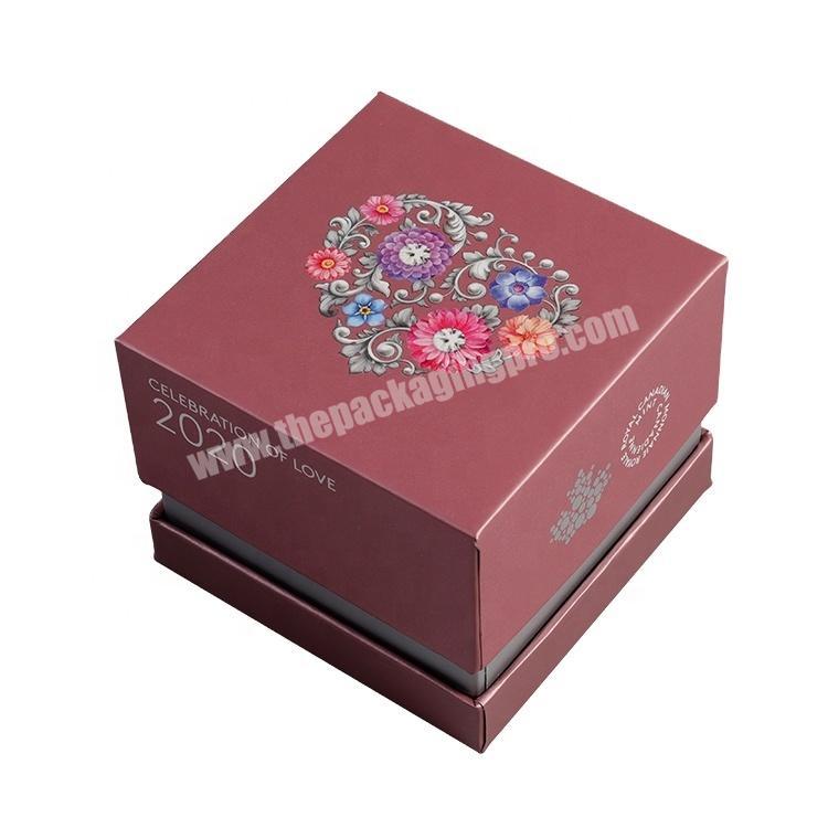 Manufacture Custom Rose Color Luxury Paperboard Rigid Box with Velvet Eva Tray