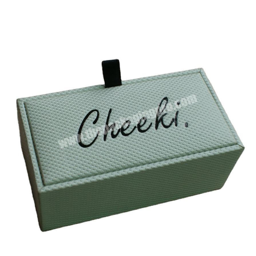 Meidian Custom Logo Trendy Leather Paper Cufflinks Box Gift Packing Storage Box for Cufflinks