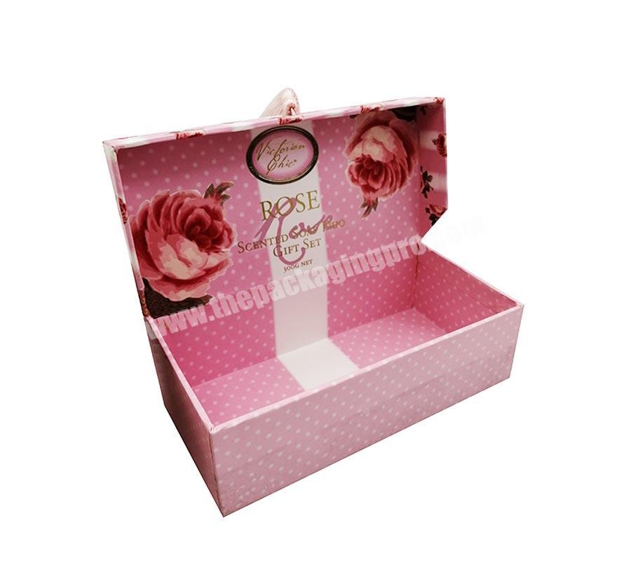 New Design Cardboard Box Flower Gift Pink Packaging Gift Box