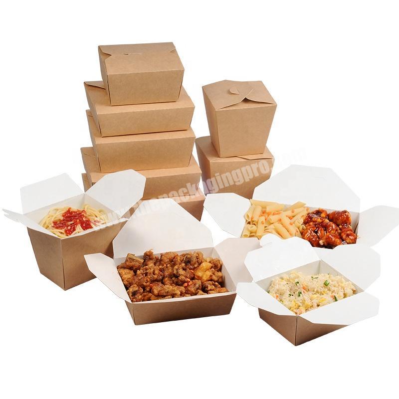 Noodles Takeout Container Packaging Boxes Disposable Biodegradable Paper Takeaway Fruit Salad Breakfast Lunch Box Food Container