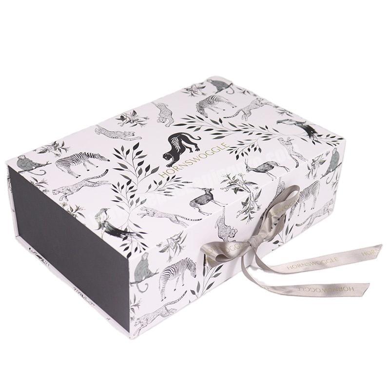 OEM Book Shape Professional Custom Square Cardboard Paper Gift Packaging Box With Ribbon