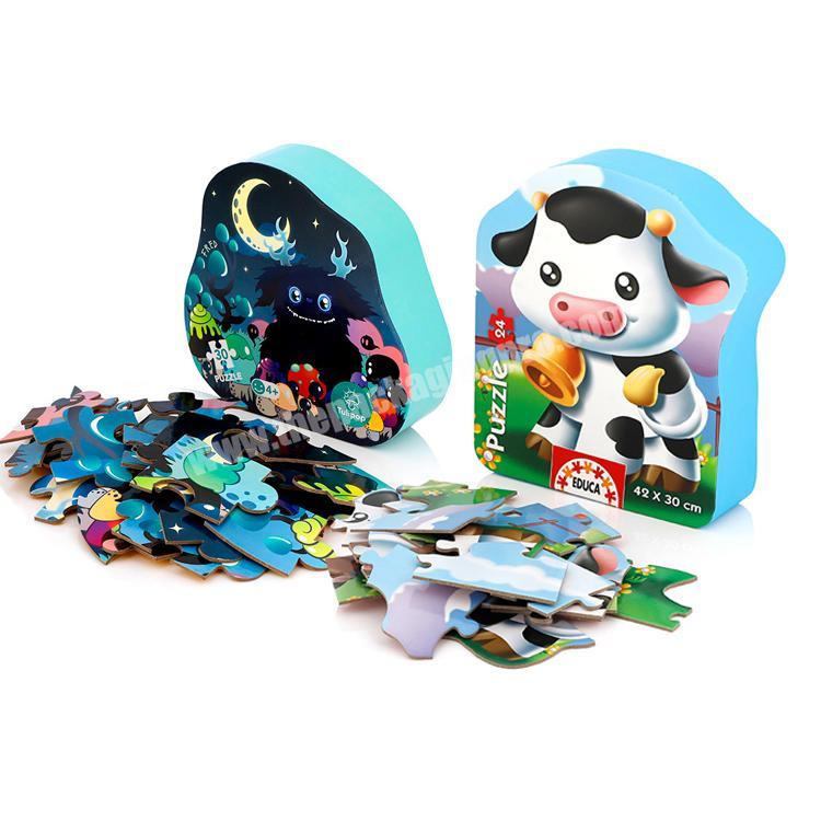 OEM custom cardboard educational toys kids paper jigsaw puzzle set