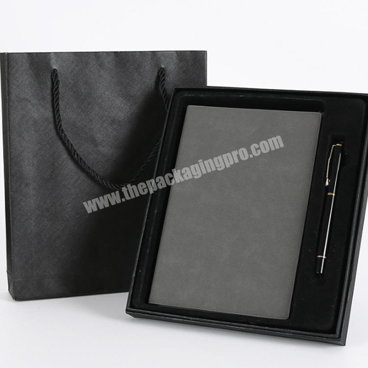 Personalizable custom eco pu leather weekly diary notebook planner 2022 gift set with gift packaging box