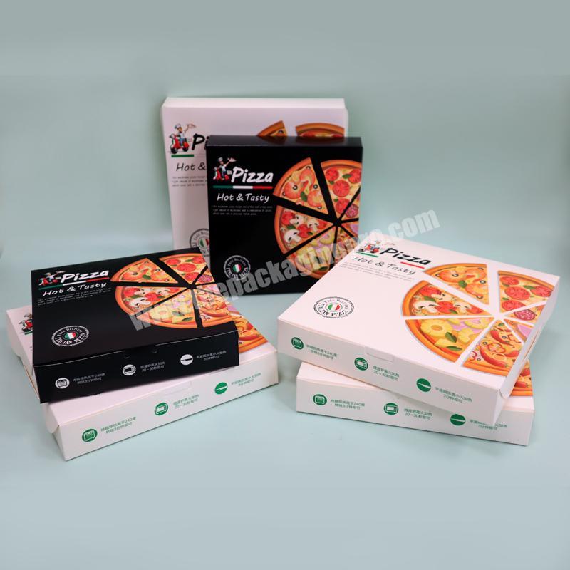 Plain Black Paper Personalised Pizza Boxes Manufacturers with Window