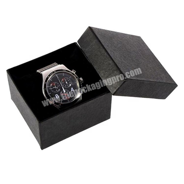 Pocket Size Watch Packaging Matte Black Cardboard Boxes