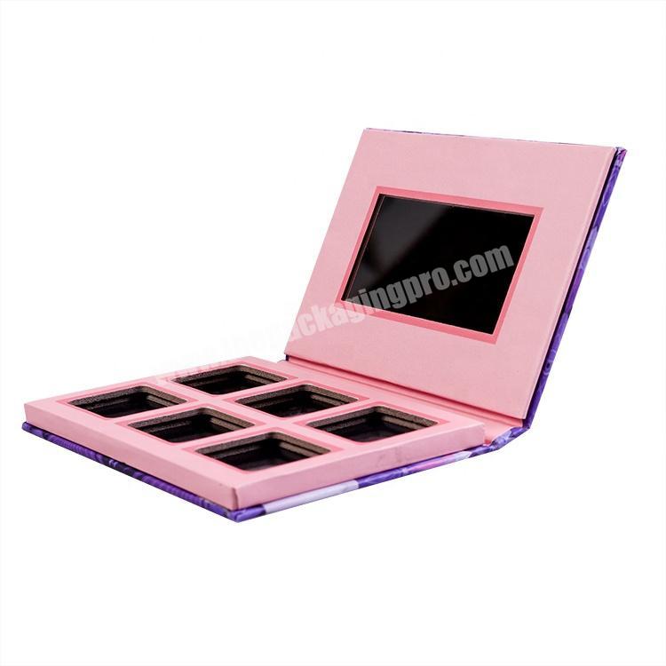 Printed Private Label Paper Eyeshadow Palette Empty Paperboard Box Luxury Foldable Rigid Box
