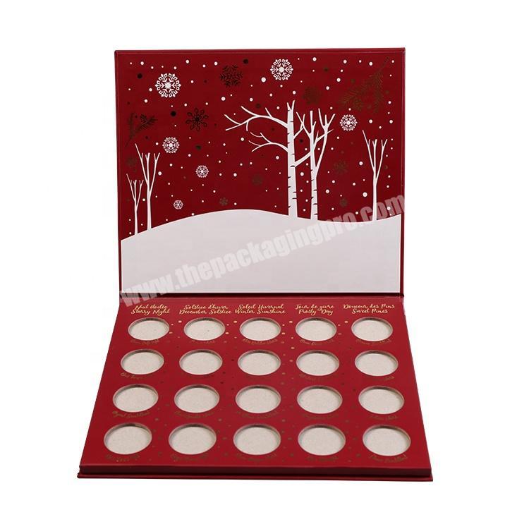 Printed Red Custom Paper Eyeshadow Palette Beauty Makeup Cardboard Box Cheap Foldable Box Packaging