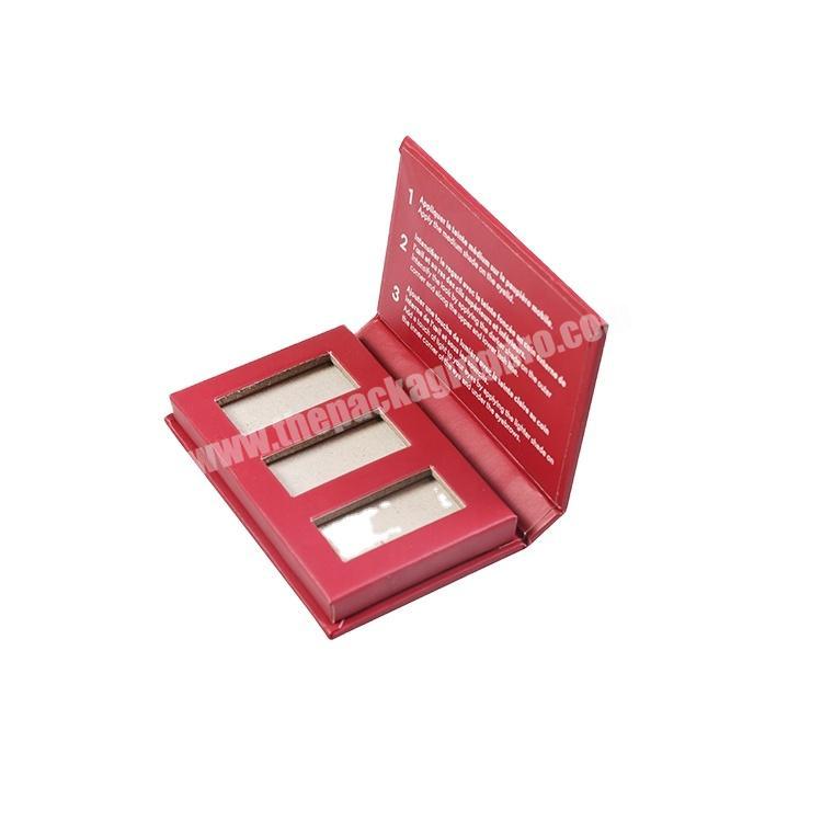 Printed Red Private Label Paper Eyeshadow Palette Beauty Cosmetics Paperboard Box Cheap Folding Box Packaging