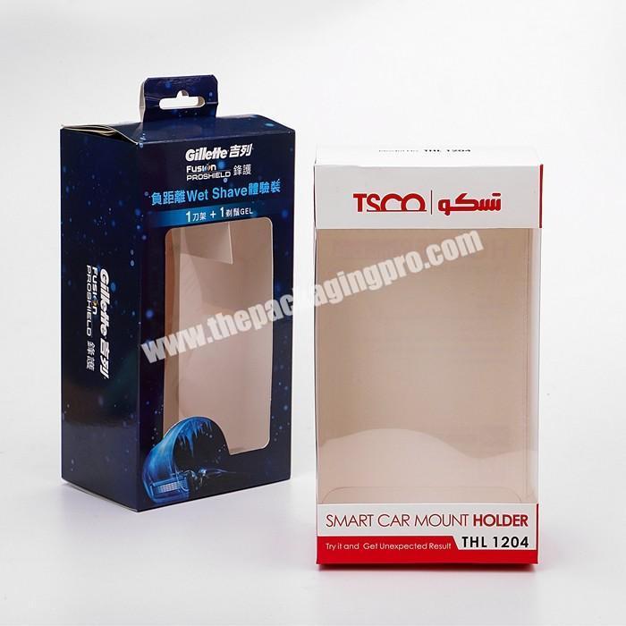 Printing Logo Packaging Box Blue Red Paper Box Packaging Exquisite Cardboard Paper Box with Window