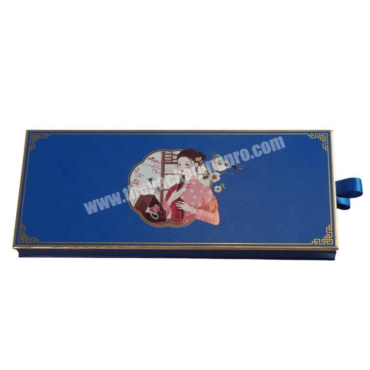Private Label Makeup Paper Box Blue Empty Eyeshadow Palette Packaging