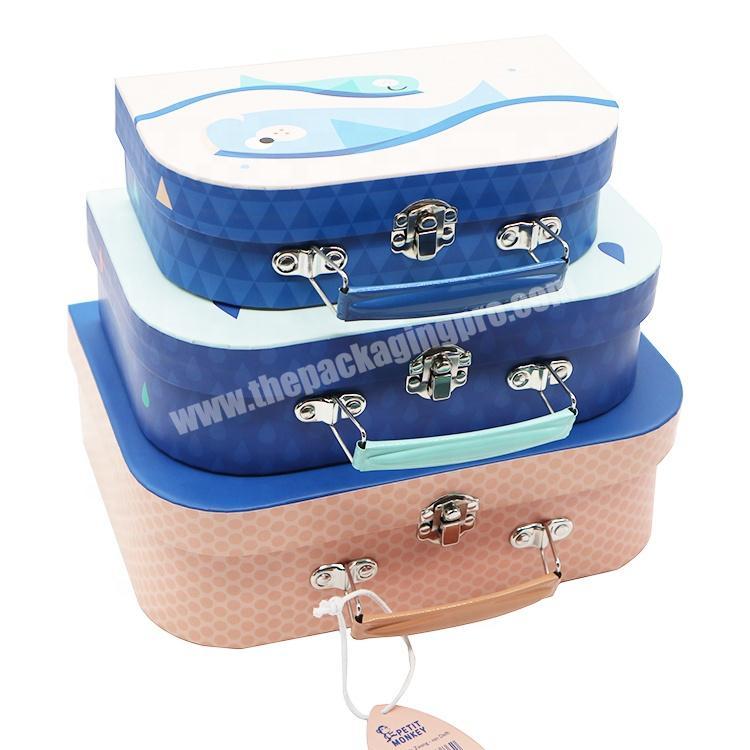 Professional Large Medium Mini Size Suitcase Decorative Boxes With Handle