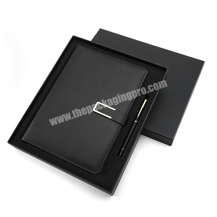 Professional Logo Printed Journal Hard Cover Notebook Custom Leather Notebook With Pen