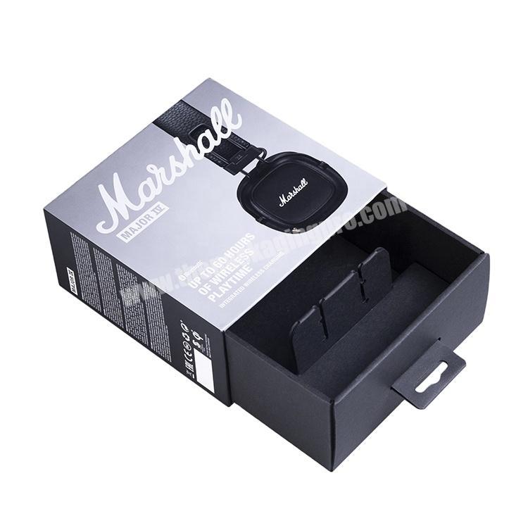 Professional Manufacture Cheap Black Color High Quality 1.5mm Headphone Earphone Packaging Box Packaging with Hanger