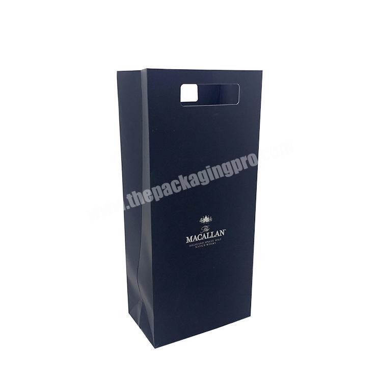 Professional Manufacture Cheap Black Wine Paper bag with your own logo