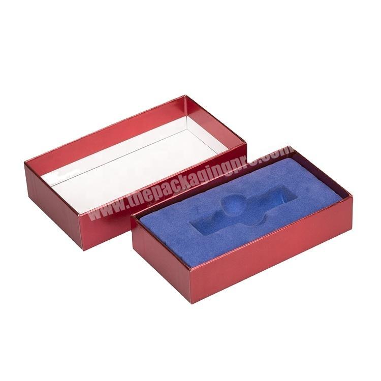 Recyclable Paper Customized Eco Friendly Color Paper Printing Red Paper Gifts Packaging Box with Velvet Inner Tray