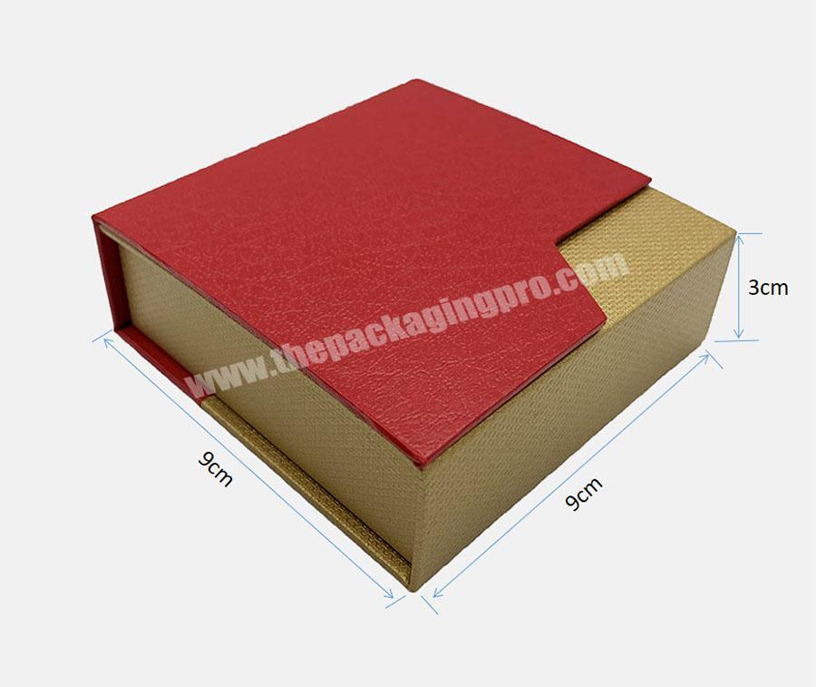 Red Fancy Paper Flip Gift Box Pendant Necklace Set Box Unique Necklace Box For Women Wholesale Custom
