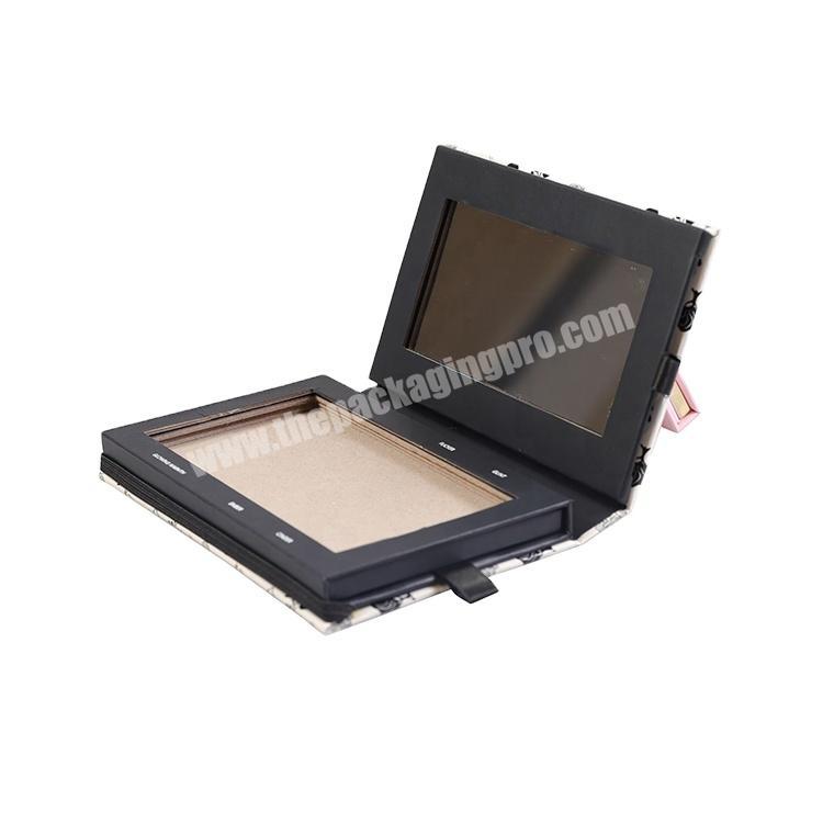 Removable Beauty Cosmetics Paper Eye shadow Palette Packaging Box With Elastic Rope