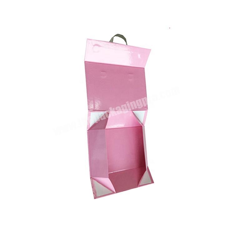 Ribbon Pink Cardboard Luxury Folding Storage Boxes Gift Box Board Paper
