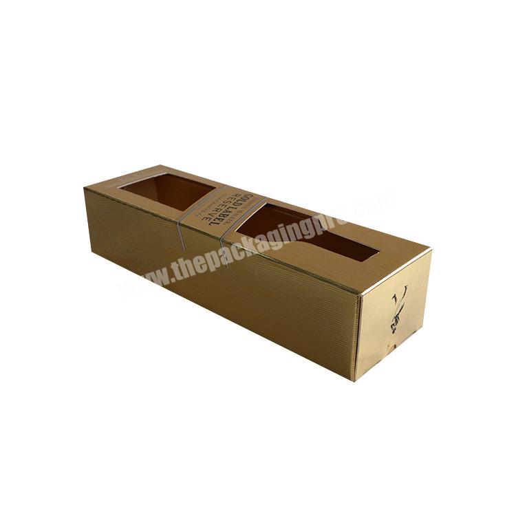 Set Paper Glass Cardboard Magnet Packaging Luxury Carton Yellow Gift Wine Box