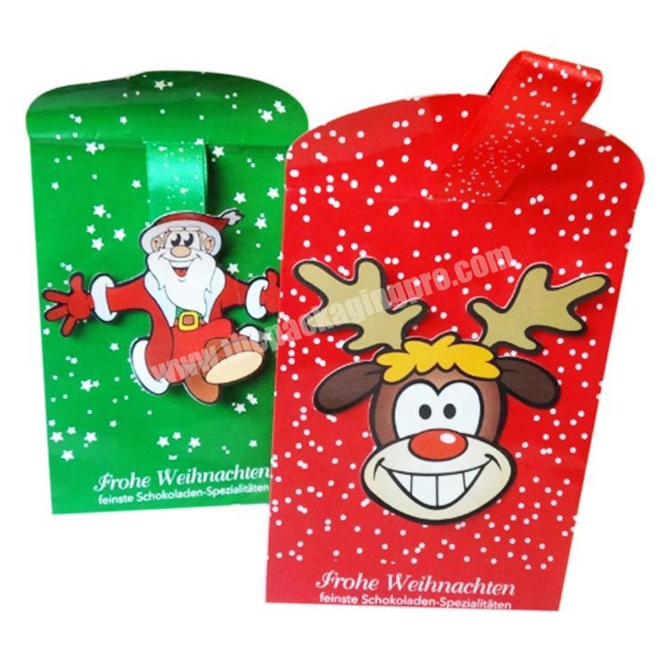 Small Eco Red Christmas Candy Bag Stocking Paper Christmas Gift Bag