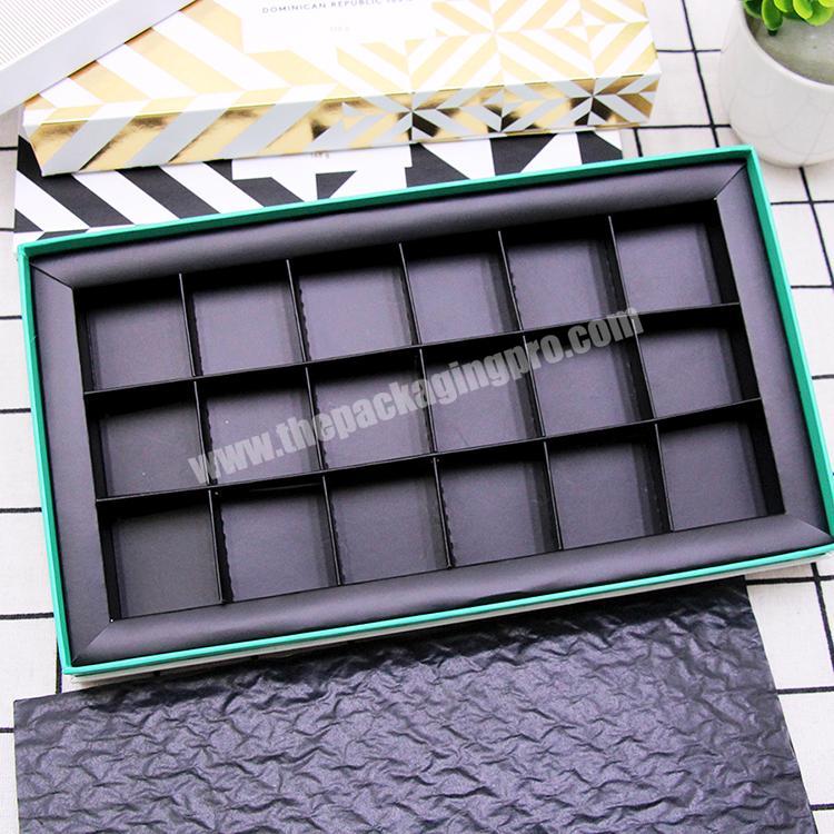Top quality black kraft paper rectangular chocolate packaging gift box recycled a box of chocolate