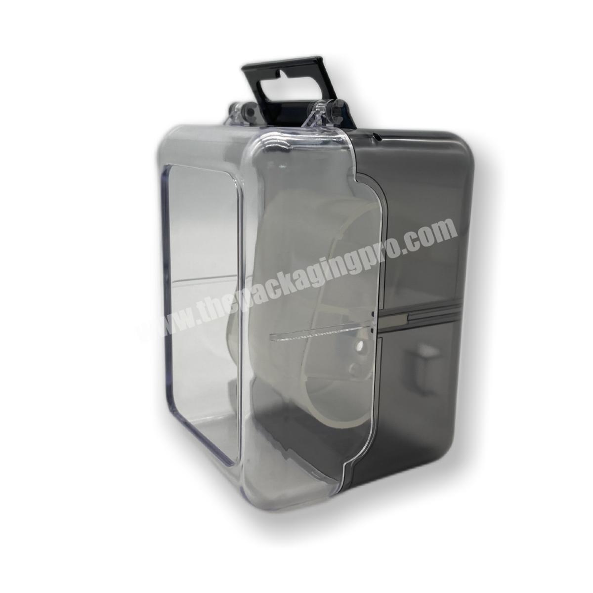 Translucent Black Watch Box Empty Cover Watch Packaging Box Plastic Watch Case
