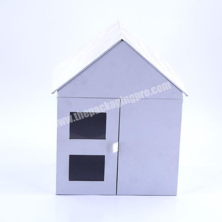 Unique Design Two Layers Rigid Cardboard Paper Packaging House Shaped Gift Box