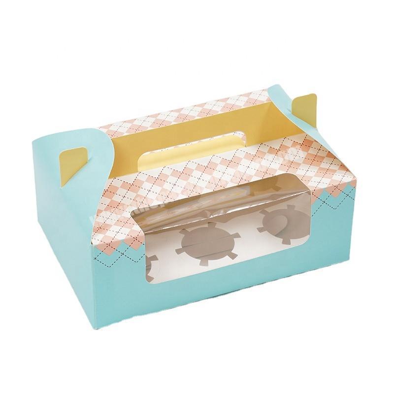 White 6 Inch Clear Dessert Tall Cake Pop Boxes Luxury 6 Hole Cupcake Holder Boxes with Handle 12 Inch Loaf Box with Window