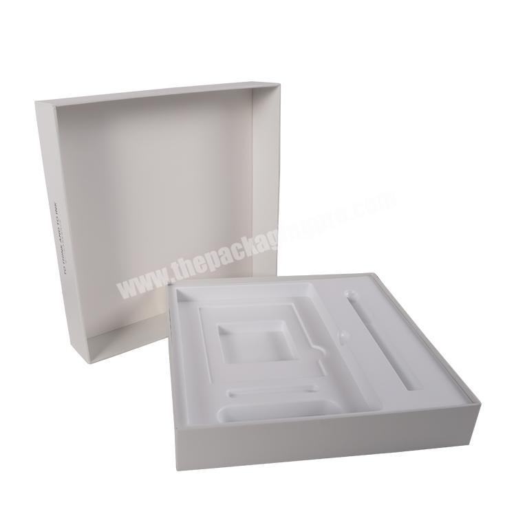 White Custom Square Spot UV Electronic Product Packaging Gift Box With EVA Holder