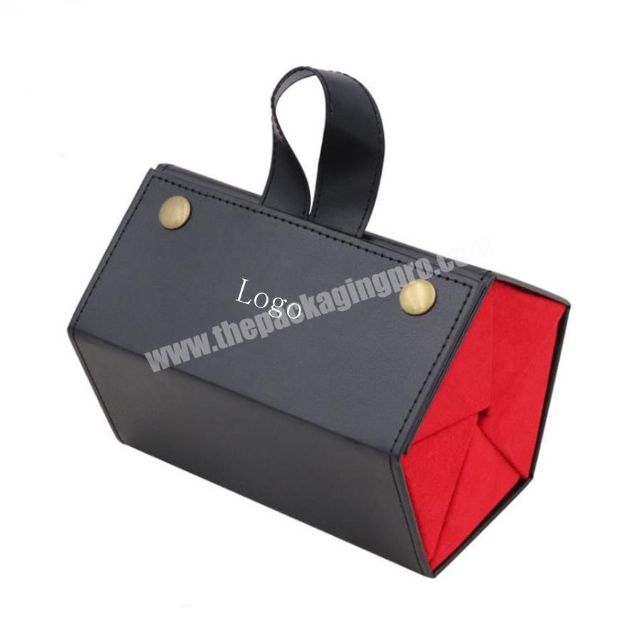 Wholesale Black PU Leather Foldable Eyewear Storage Box