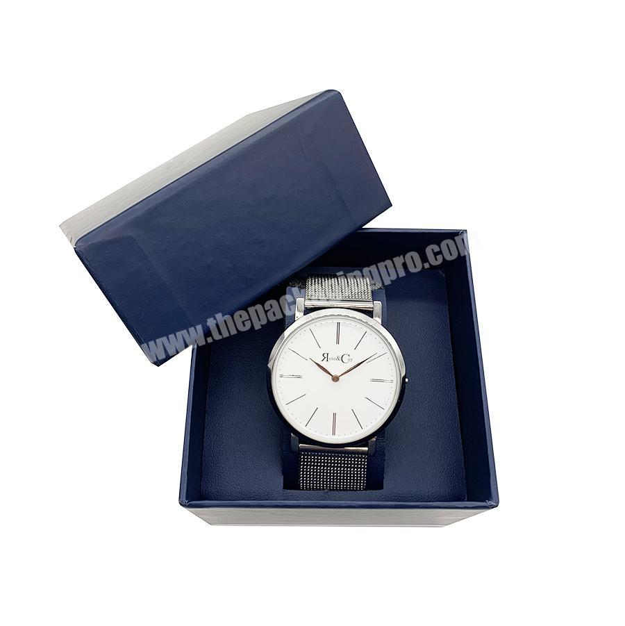 Wholesale Blue Cardboard Watch Box Custom Logo Watch Box Gift Men Watch With Box