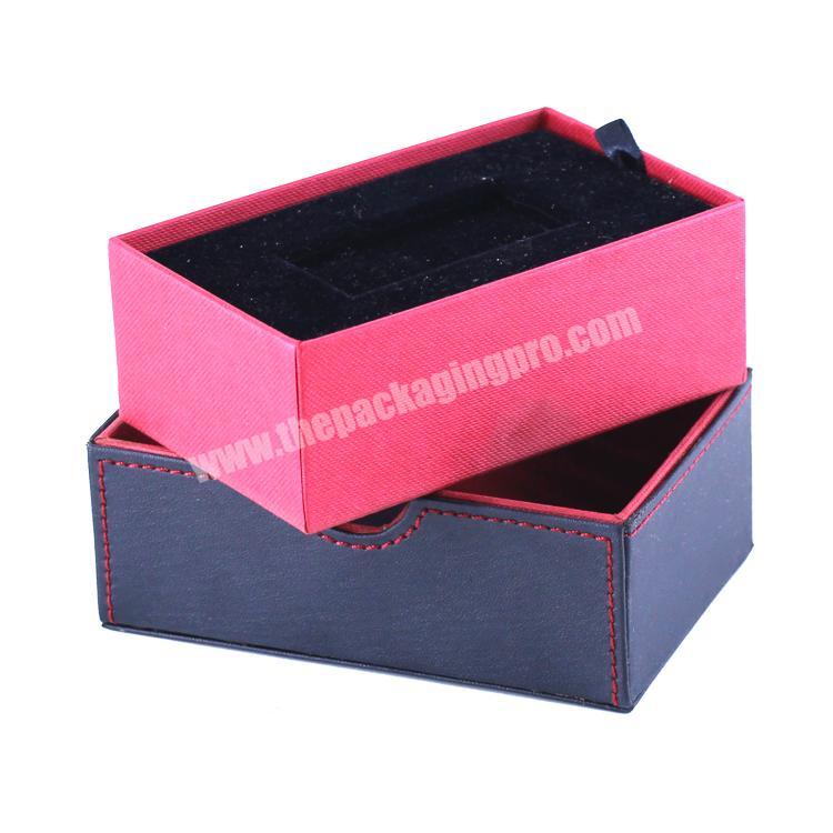 Wholesale Custom Fashion Style soap packaging box Luxury PU Faux Leather for Blue Gift Boxes With Lid