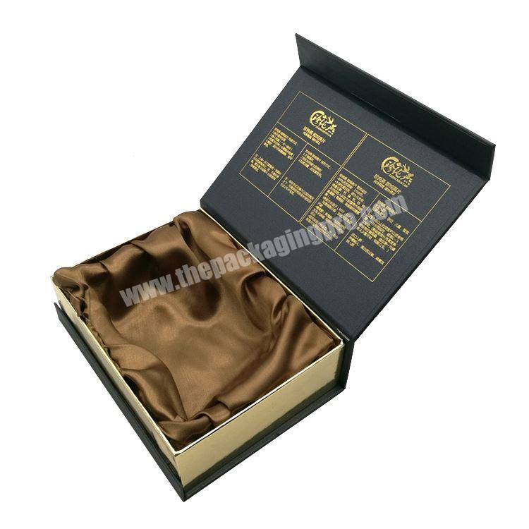 Wholesale Custom Logo Luxury Black Magnetic Wig Paper Cardboard box with foam insert magetic packaging Gift box