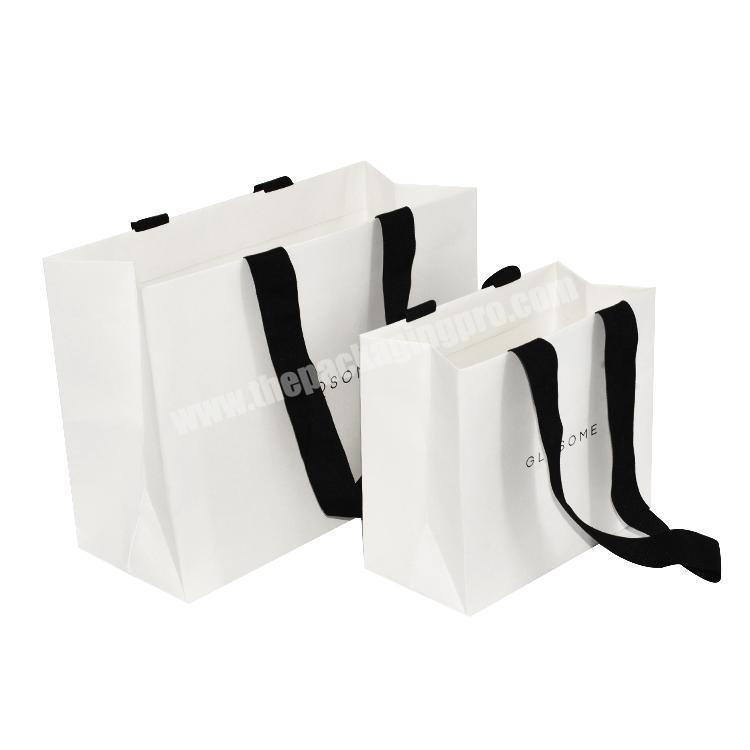 Wholesale Custom Print Logo Gift White Paper Shopping Bags Packaging Kraft Brown Paper Bags