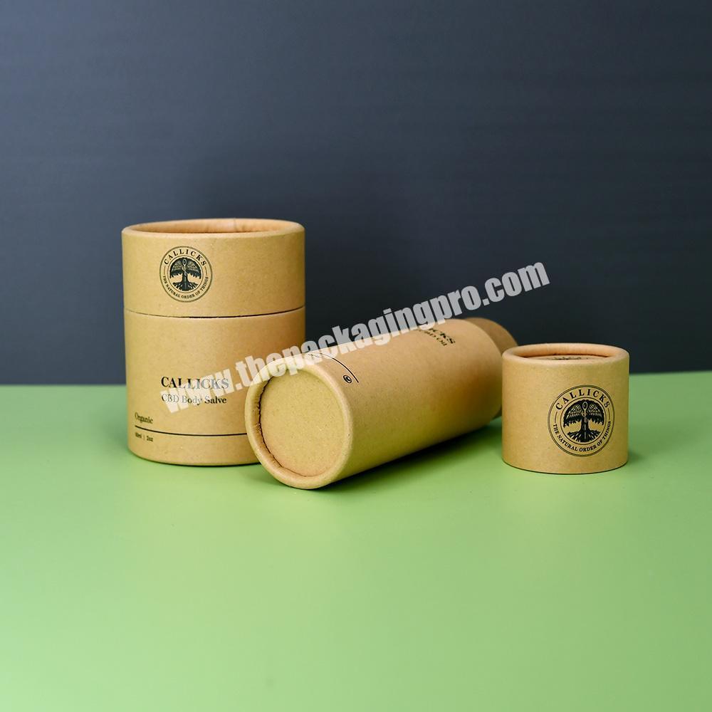 Wholesale Custom Printing Essential Oil Bottle Paper Gift Box Kraft Paper Tube Cylindrical Packaging Box