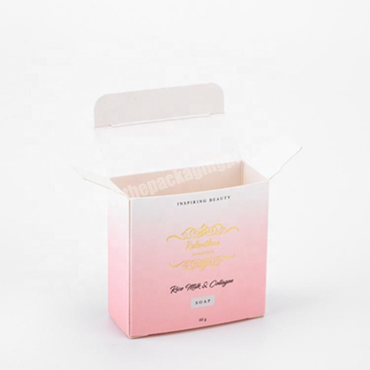 Wholesale Custom Retail Soap Packaging Gold Foil Printing Soap Paper Box Pink Soap Packaging Box