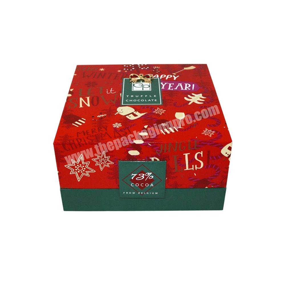 Wholesale Custom Rigid Cardboard Foldable Reusable Ribbon Decoration Christmas gift box