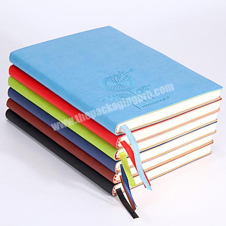 Wholesale Embossed LOGO A5 Size Hardcover printed pu leather custom notebook