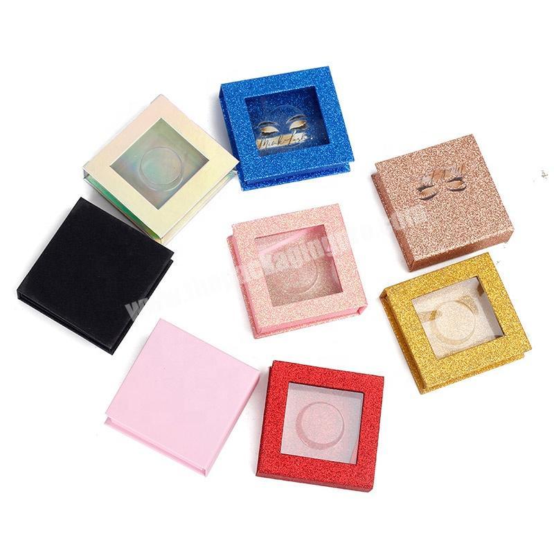 Wholesale False Eyelashes Box Luxury Empty Boxes for Individual Pink Lashes Packaging Kraft Phosphorera Box