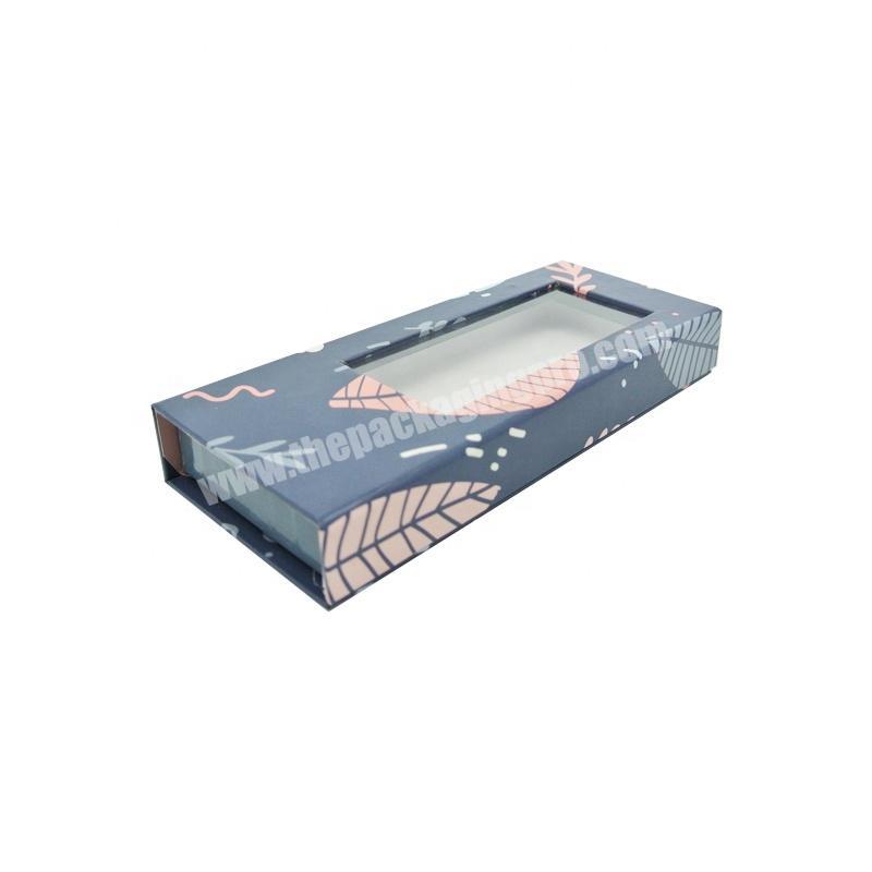 Wholesale Luxury Magnetic empty cardboard custom private label packaging false eyelash  box with window