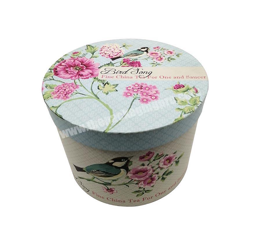 Wholesale Luxury Printing Cute Round Cardboard Empty Gift Boxes With Handle