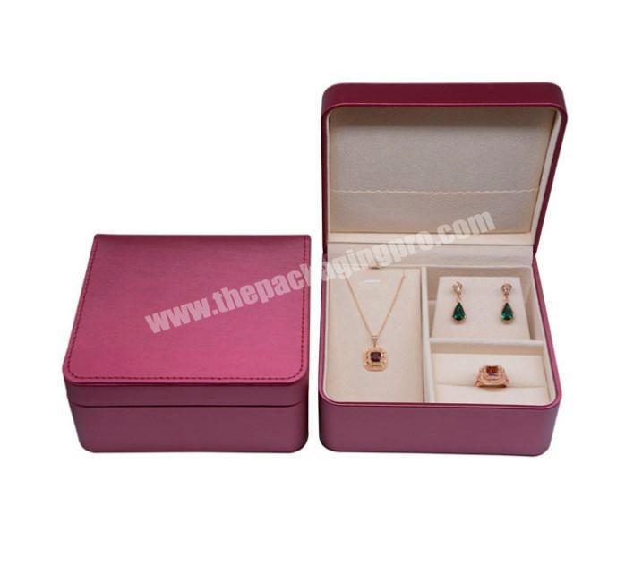 Wholesale Luxury Unique  Portable Travel Jewelry Box Faux Leather Jewelry Set Packaging Box
