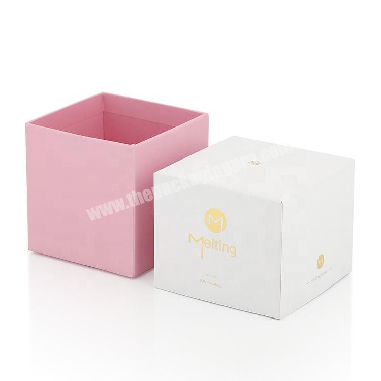 Wholesale Paper Cardboard Printed 2 Piece Square Candle Gift Box Packaging Luxury Gift Box Matte