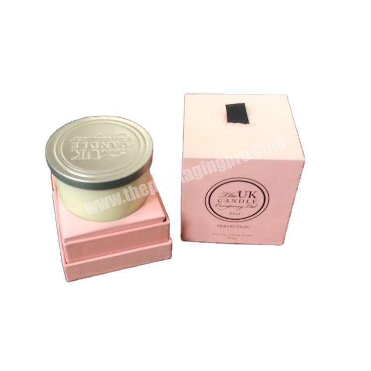 Wholesale Pink Customized  Logo cardboard  Candle Packaging Gift Box